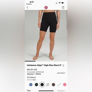 lululemon Align™ High-Rise Short 6”